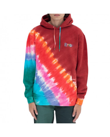 RIPNDIP Felpa OG Prisma Embroidered Hoodie Red Tie Dye