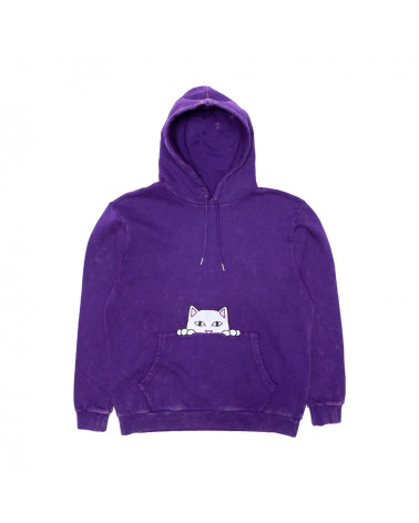 RIPNDIP Felpa Peeking Nermal Embroidered Hoodie Purple Mineral Wash