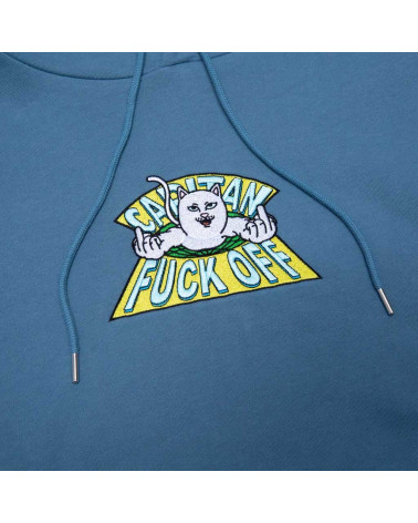 RIPNDIP Felpa Capitan Fuck Off Embroidered Hoodie Slate