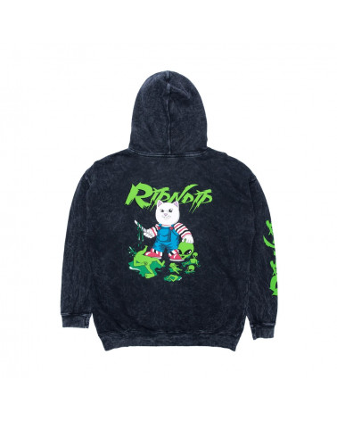 RIPNDIP Felpa Childs Play Hoodie Black Mineral Wash