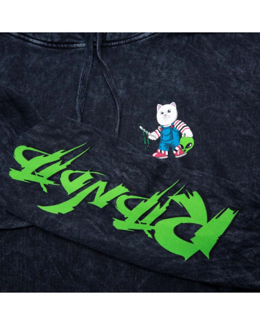 RIPNDIP Felpa Childs Play Hoodie Black Mineral Wash