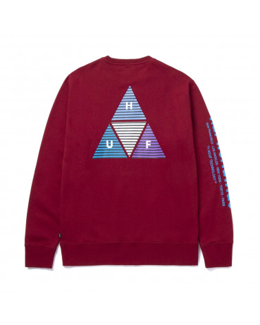 HUF Felpa Prism Crew TT Bloodstone