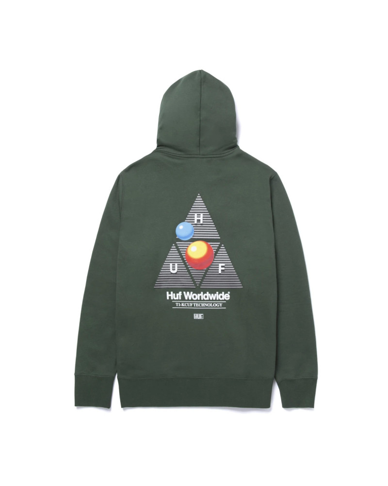 HUF Felpa Video Format TT PO Hoodie Dark Green