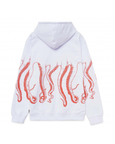 Octopus Sweatshirt Outline Hoodie White