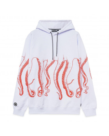 Octopus Sweatshirt Outline Hoodie White