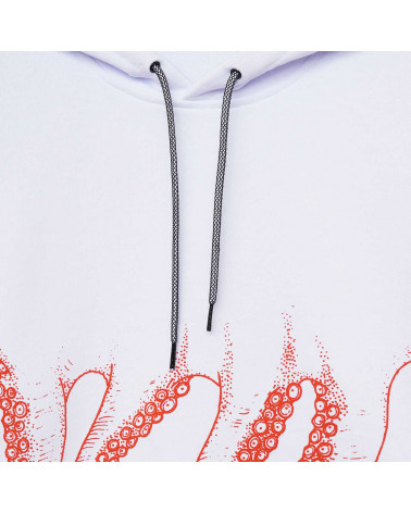 Octopus Sweatshirt Outline Hoodie White