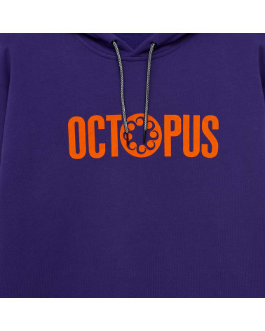 Octopus Sweatshirt Outiline Logo Hoodie Purple
