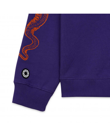 Octopus Sweatshirt Outiline Logo Hoodie Purple