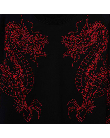 Iuter Sweatshirt Dragon Crewneck Black