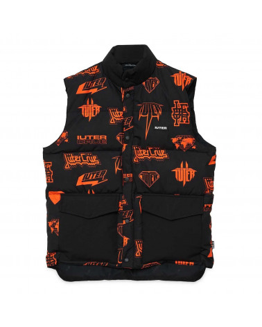 Iuter Smanicato Horns Allover Puff Vest Black