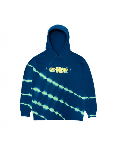 RIPNDIP Sweatshirt Super Sanerm Hoodie Navy/Neon Green Stripe Dye
