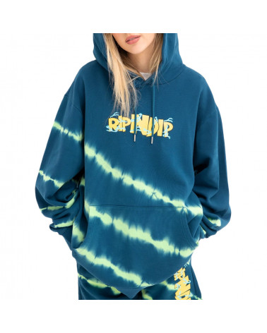 RIPNDIP Sweatshirt Super Sanerm Hoodie Navy/Neon Green Stripe Dye