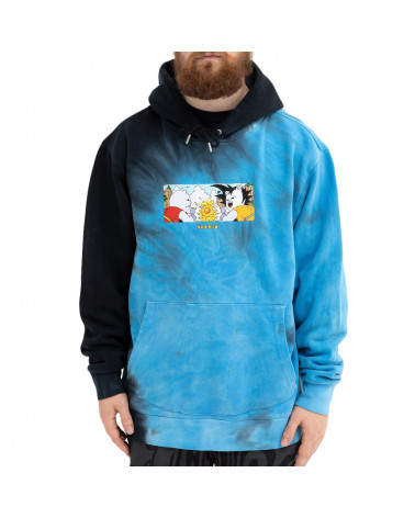 RIPNDIP Felpa Nermku Battle Hoodie Black/Blue Half Dye
