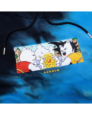 RIPNDIP Sweatshirt Nermku Battle Hoodie Black/Blue Half Dye