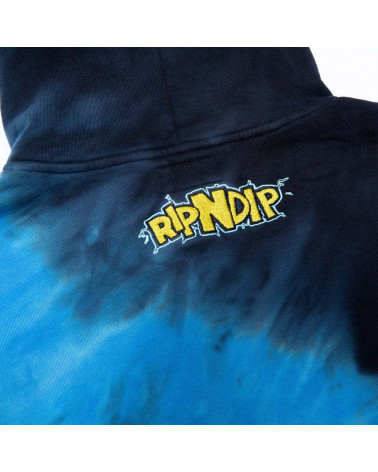 RIPNDIP Felpa Nermku Battle Hoodie Black/Blue Half Dye
