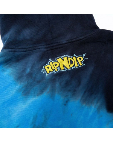 RIPNDIP Sweatshirt Nermku Battle Hoodie Black/Blue Half Dye