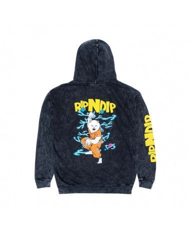 RIPNDIP Felpa Super Sanerm Hoodie (Black Mineral Wash)