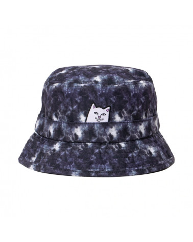 RIPNDIP Lord Nermal Tie Dye Bucket Hat (Black Lightning Wash)