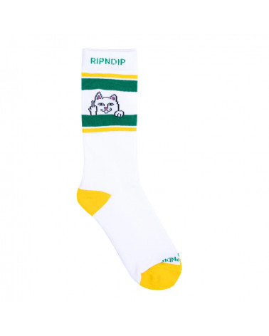 RIPNDIP Calze Peeking Nermal Socks (White/Green)