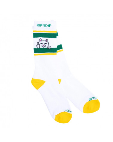 RIPNDIP Peeking Nermal Socks (White/Green)