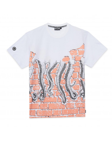 Octopus T-Shirt Bricks Tee White