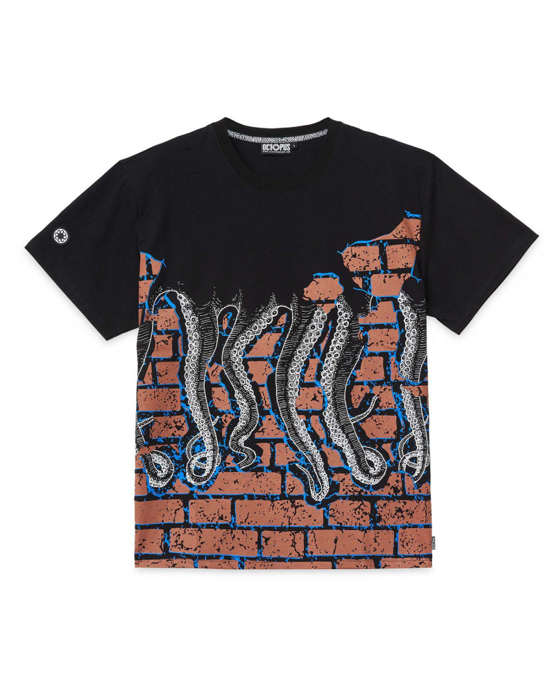 Octopus T-Shirt Bricks Tee Black