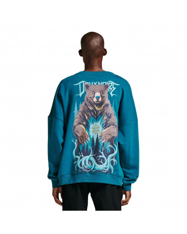 Dolly Noire Sweatshirt Orso Bruno Crewneck Teal Blue