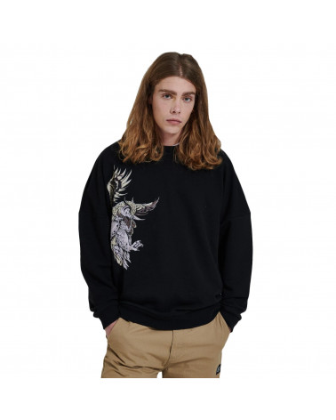 Dolly Noire Felpa Gufo Reale Crewneck Black