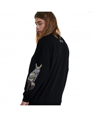 Dolly Noire Felpa Gufo Reale Crewneck Black