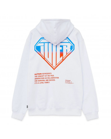 Iuter Felpa Double Logo Hoodie White