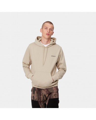 Carhartt Wip Hooded Script Embroidery Sweatshirt Wall/Black