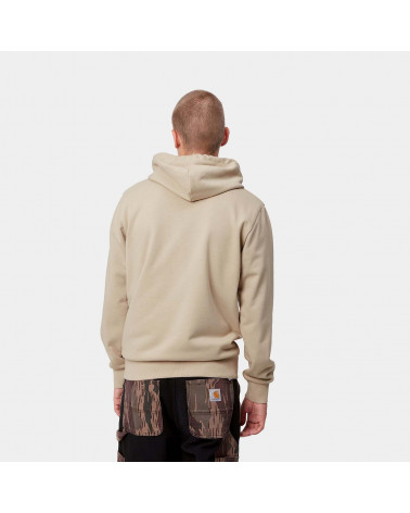 Carhartt Wip Felpa Hooded Script Embroidery Sweatshirt Wall/Wax