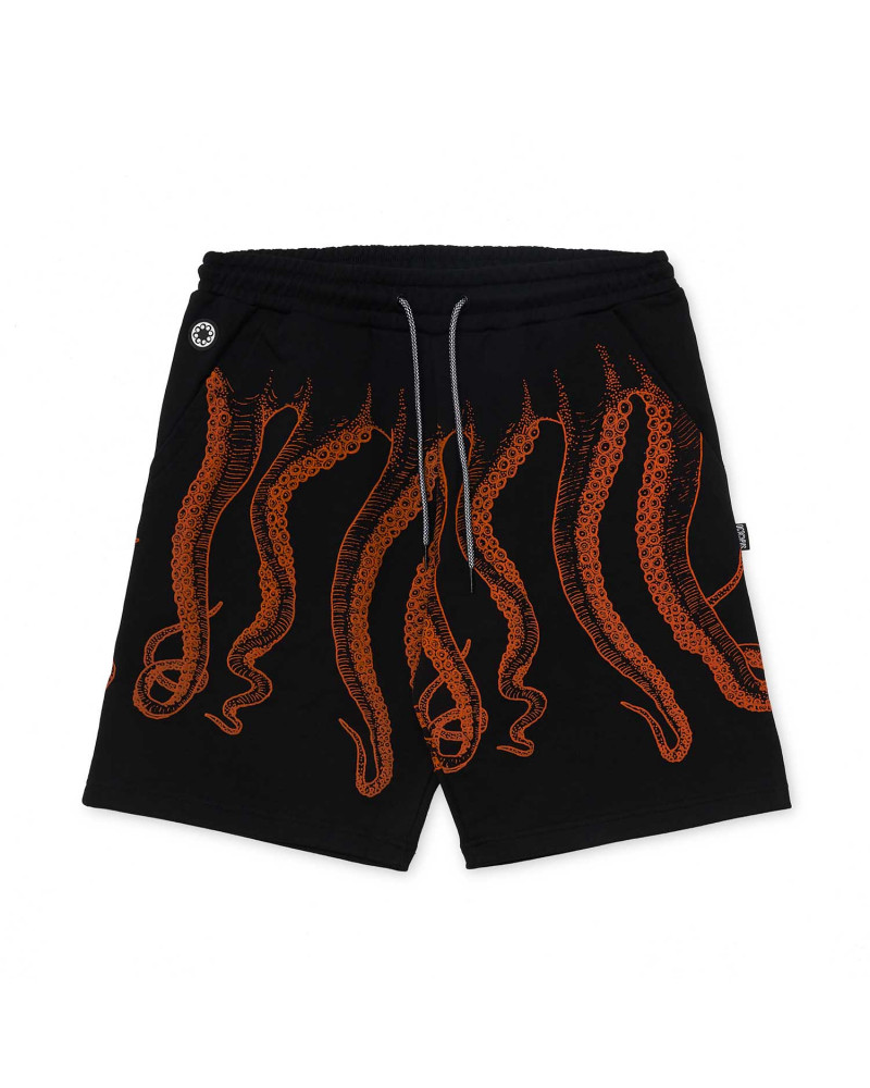 Octopus Pantaloncini Outline Sweatshort Black