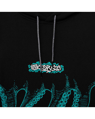Octopus Sweartshirt Tag Hoodie Black