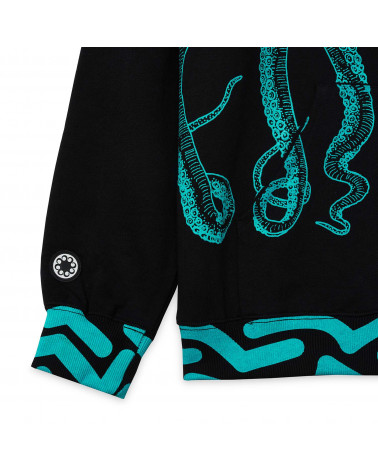 Octopus Sweartshirt Tag Hoodie BlackOctopus Sweartshirt Tag Hoodie Black