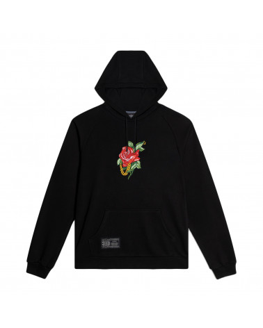 Dolly Noire Swetshirt Rosa Hoodie Black
