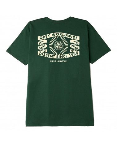 Obey Eyes Open Banner T-Shirt Forest Green