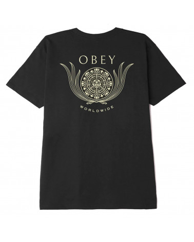 Obey Leaf Crest T-Shirt Black