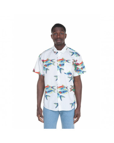 Obey Camicia Fishbowl Woven Shirt White