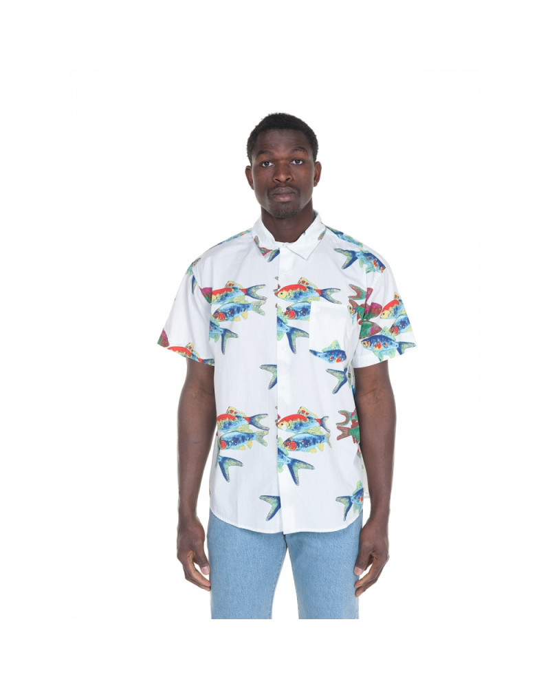 Obey Camicia Fishbowl Woven Shirt White