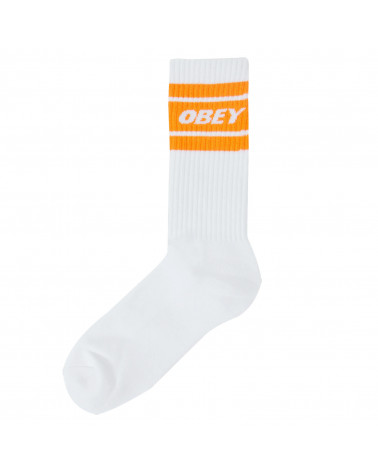 Obey Calze Cooper II Socks White/Magma Orange