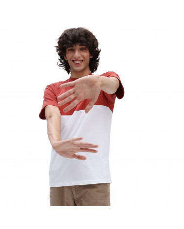 Vans T-Shirt Colorblock White/Chili Oil