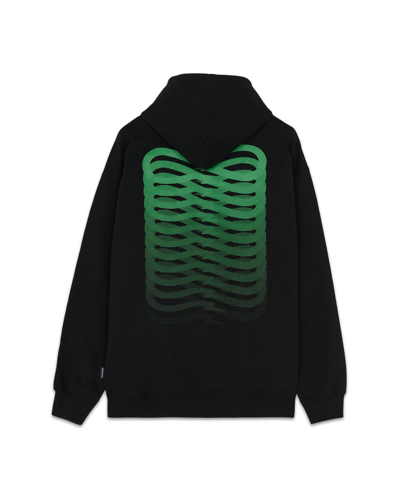 Propaganda Sweatshirt Ribs Hoodie Black/Green