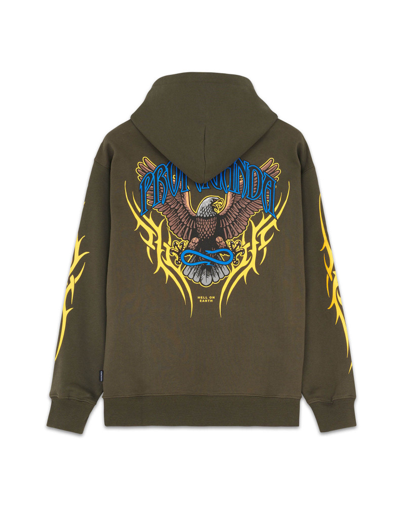 Propaganda Sweatshirt Eagle Hoodie Military Green
