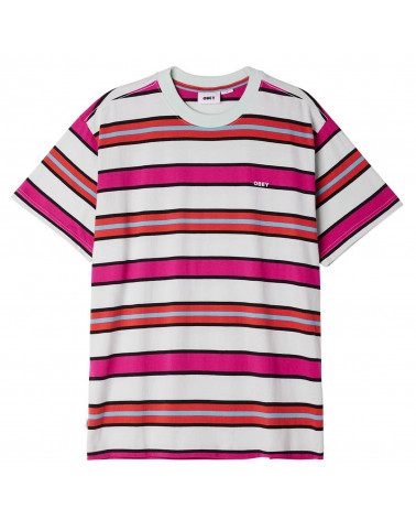 Obey Valencia Stripe T-Shirt Pure Water Multi