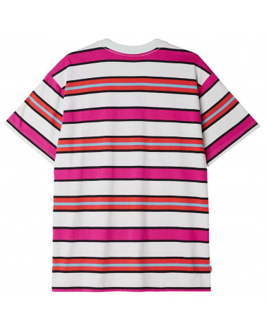 Obey Valencia Stripe T-Shirt Pure Water Multi