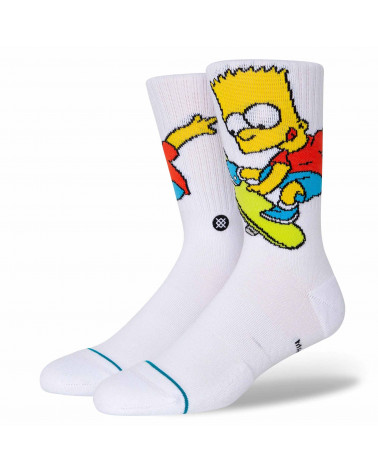 Stance Calze Bart Simpson Crew Sock White