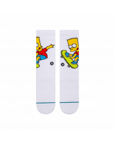 Stance Calze Bart Simpson Crew Sock White