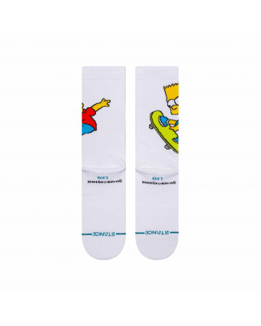Stance Bart Simpson Crew Sock White