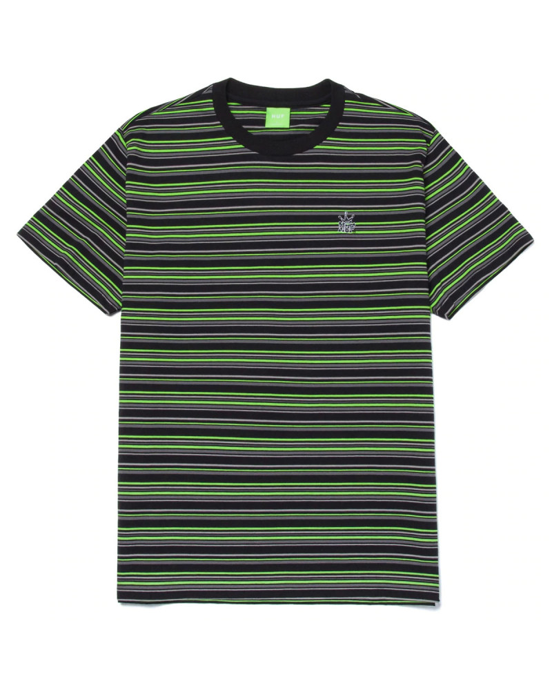 HUF T-Shirt Crown Stripe Knit Top Black